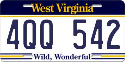 WV license plate 4QQ542