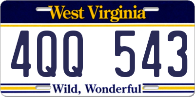 WV license plate 4QQ543