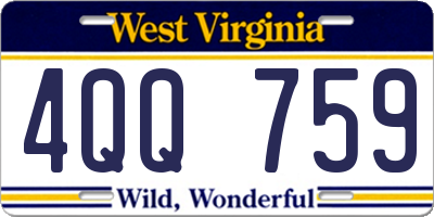 WV license plate 4QQ759