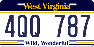 WV license plate 4QQ787