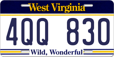 WV license plate 4QQ830