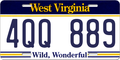 WV license plate 4QQ889