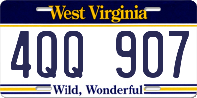 WV license plate 4QQ907