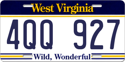 WV license plate 4QQ927