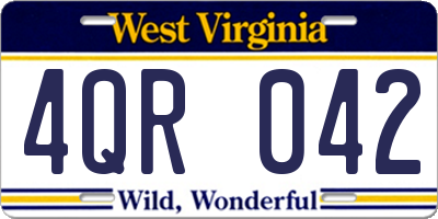 WV license plate 4QR042