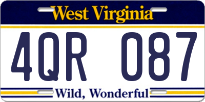 WV license plate 4QR087