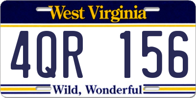 WV license plate 4QR156
