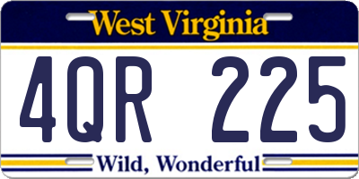 WV license plate 4QR225