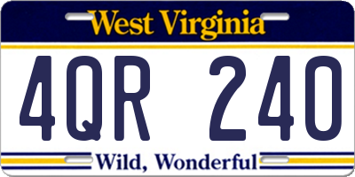 WV license plate 4QR240