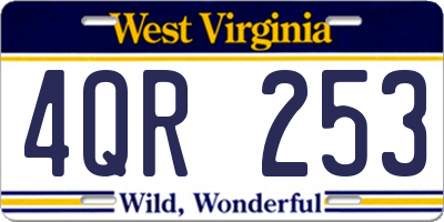 WV license plate 4QR253