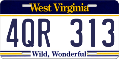 WV license plate 4QR313