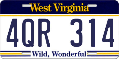 WV license plate 4QR314