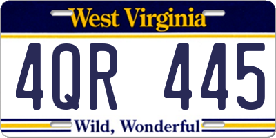 WV license plate 4QR445