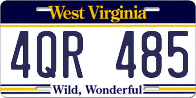 WV license plate 4QR485