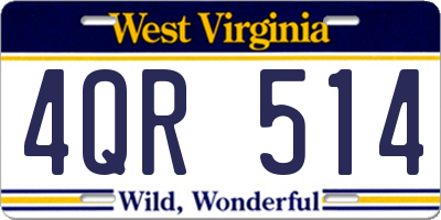 WV license plate 4QR514