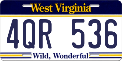 WV license plate 4QR536