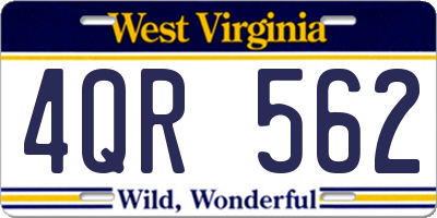 WV license plate 4QR562