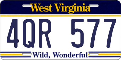 WV license plate 4QR577