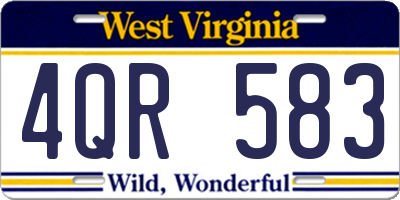 WV license plate 4QR583
