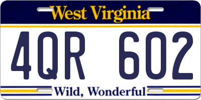 WV license plate 4QR602