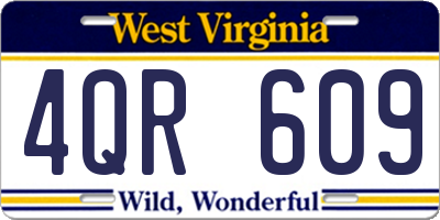 WV license plate 4QR609