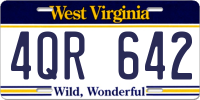 WV license plate 4QR642