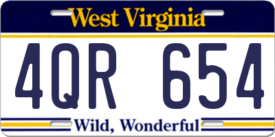 WV license plate 4QR654