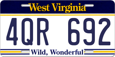 WV license plate 4QR692