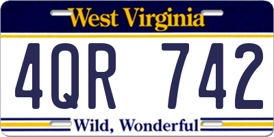WV license plate 4QR742