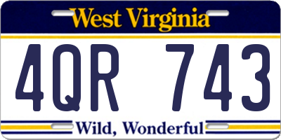 WV license plate 4QR743