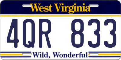 WV license plate 4QR833