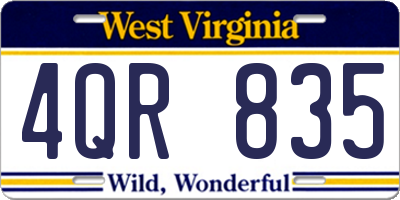 WV license plate 4QR835