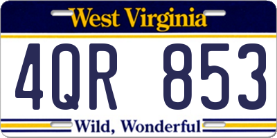 WV license plate 4QR853