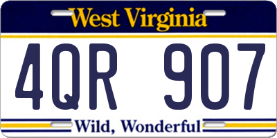 WV license plate 4QR907