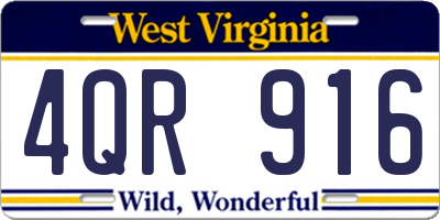 WV license plate 4QR916