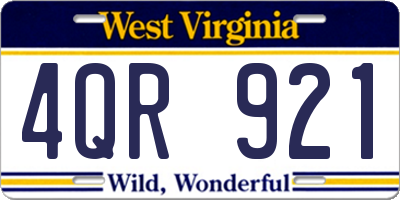 WV license plate 4QR921