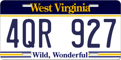 WV license plate 4QR927