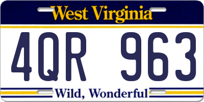 WV license plate 4QR963