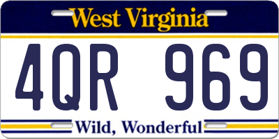 WV license plate 4QR969