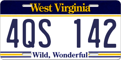 WV license plate 4QS142