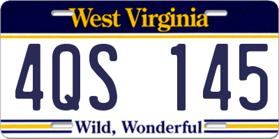 WV license plate 4QS145