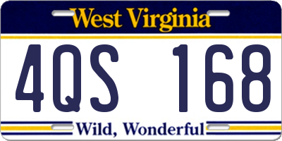 WV license plate 4QS168