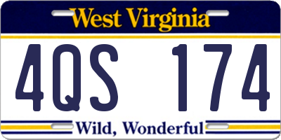 WV license plate 4QS174