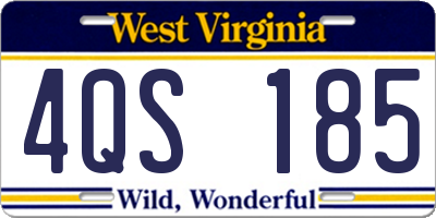 WV license plate 4QS185
