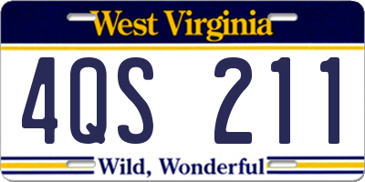 WV license plate 4QS211