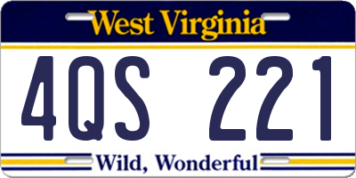 WV license plate 4QS221