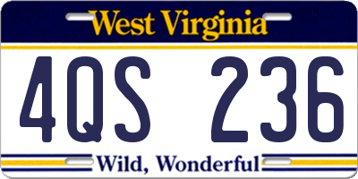 WV license plate 4QS236
