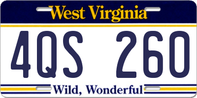 WV license plate 4QS260