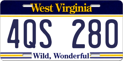 WV license plate 4QS280