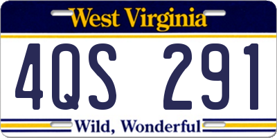 WV license plate 4QS291